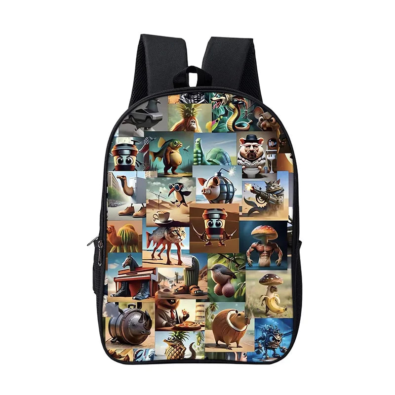 Cartoon Anime Game School Bag for Boy Girls Durable and Softback for Books Bag Italian Brainrot Children Backpack