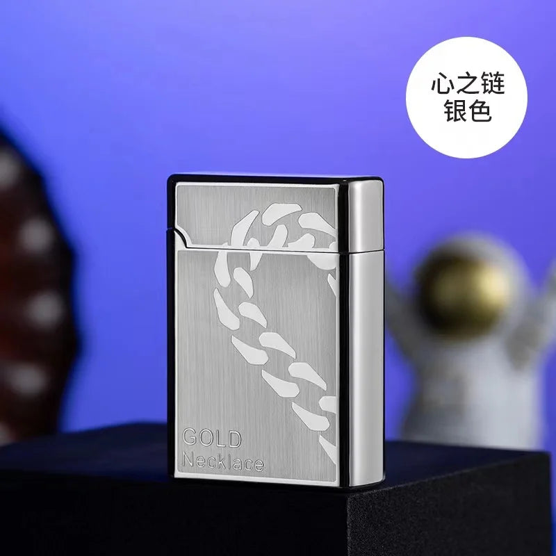 Portable Metal Induction Ignition Cigarette Lighter Men's Boutique Gift Butane Gas Lighter Windproof Lighter Unusual Lighters