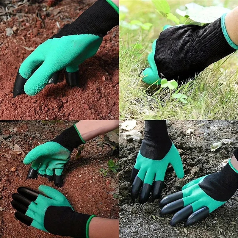 With Claws Gardening Gloves Stab Resistant Waterproof Wear-resistant Grass Pulling Soil Digging Security Protection Garden Glove