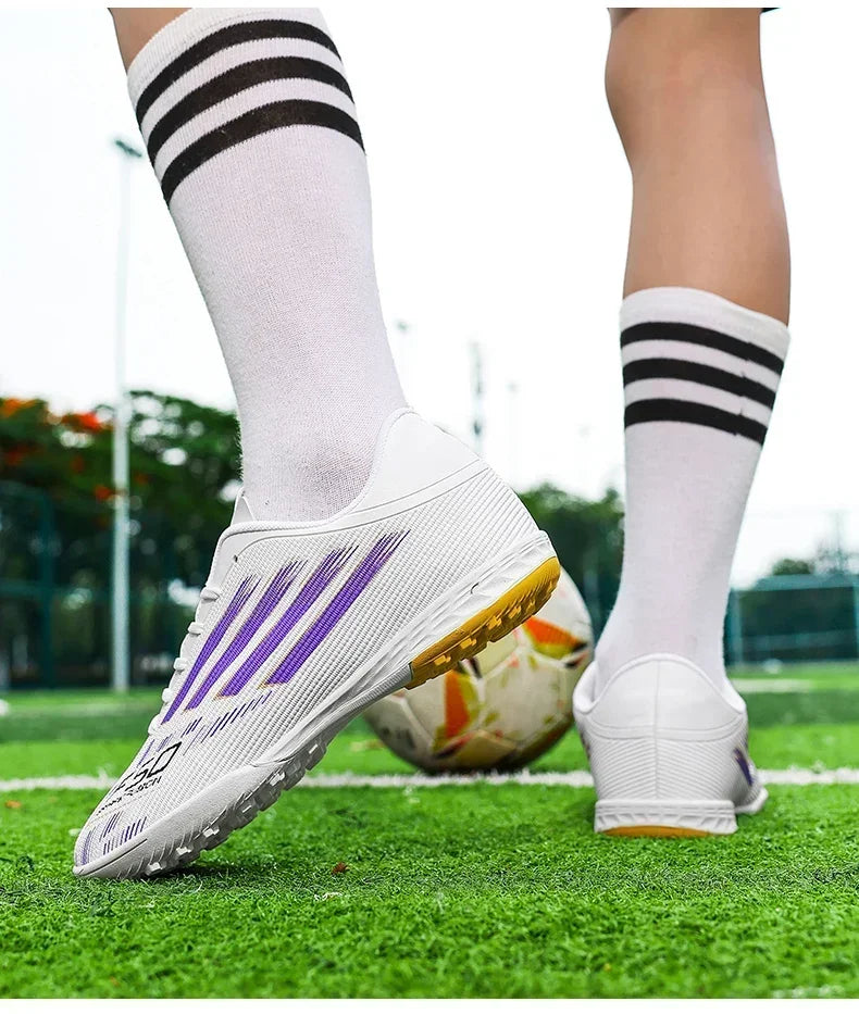 Adult Football Shoes Lightweight Wear-resistant Soccer Boots Anti-slip Outdoor Turf Training Sports for Men Youth Daily Match
