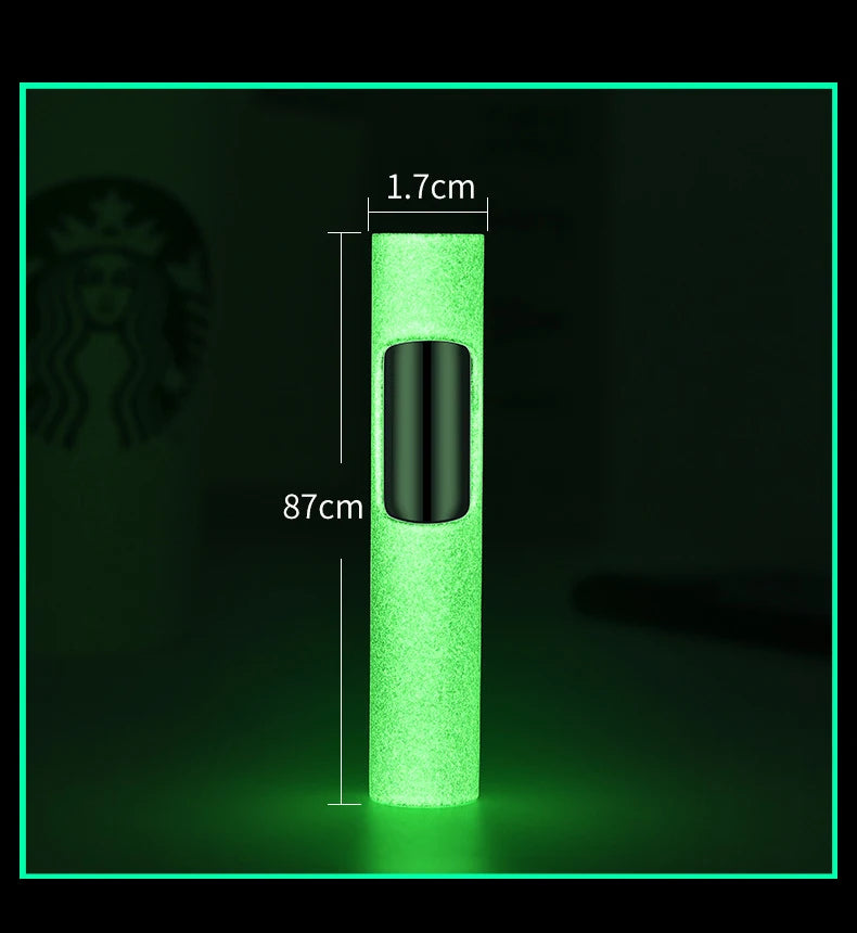 Luminous Lighter Butane Gas Lighter Straight Jet Blue Flame Glowing Lighters Smoking Lighter Cigar Accessories Men's Gift