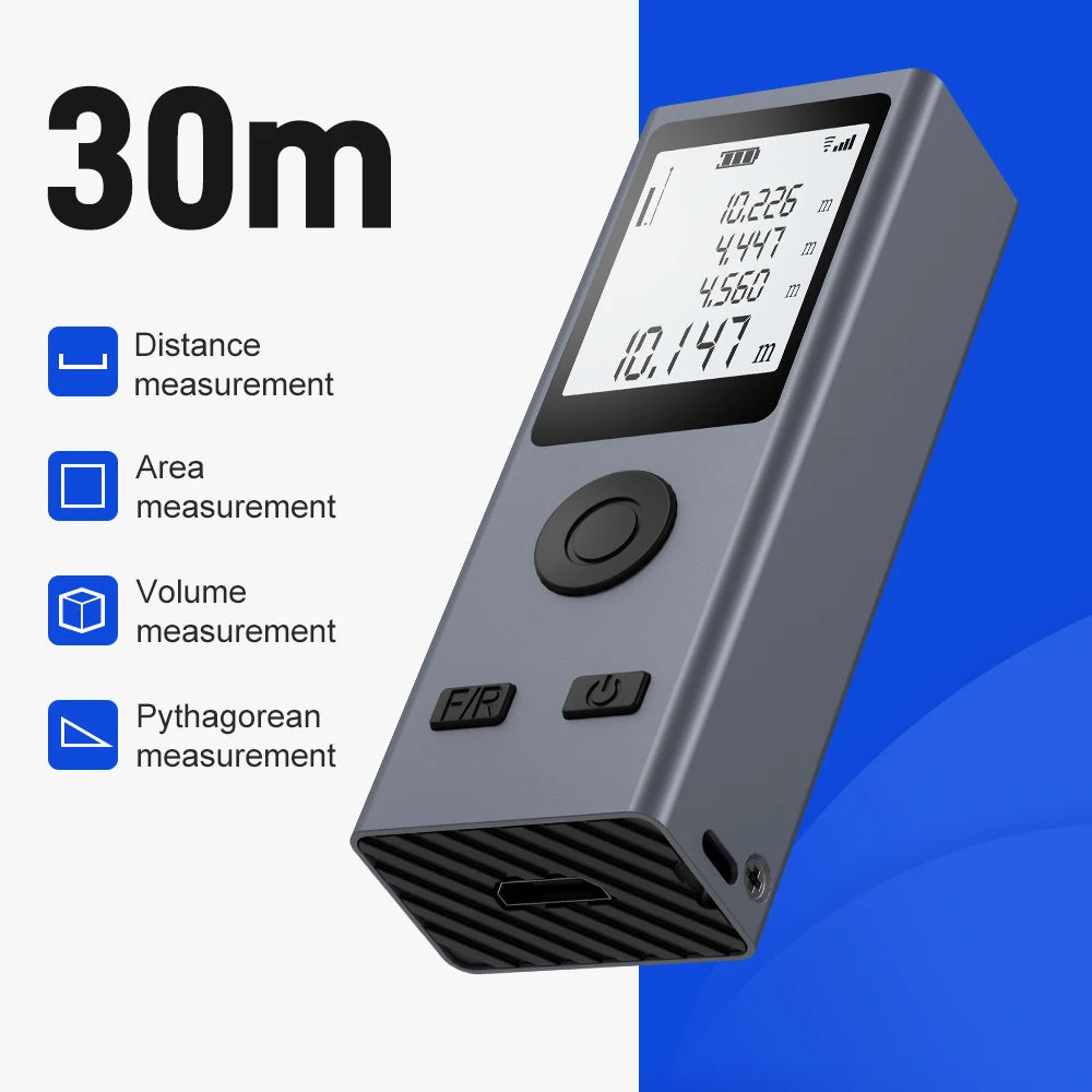 Nohawk Mini Smart Laser Distance Meter Measure Infrared Rangefinder USB Rechargeable Portable Handheld Laser Range Finder Tools