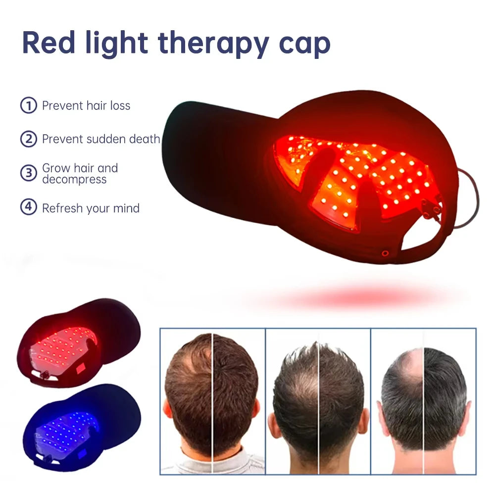 LED Red Light Therapy Cap Hair Growth Helmet Diode LaserHat Light Therapy Cap for Hair Regrowth and Hair Loss Treatment