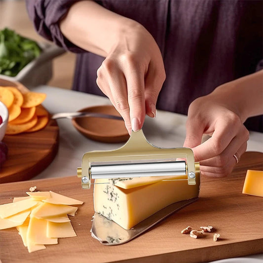 Cheese Slicer & Cheese Cutter - Adjustable Stainless Steel Wire Cheese Cutter With 2 Extra Wires - Cheese Shaver