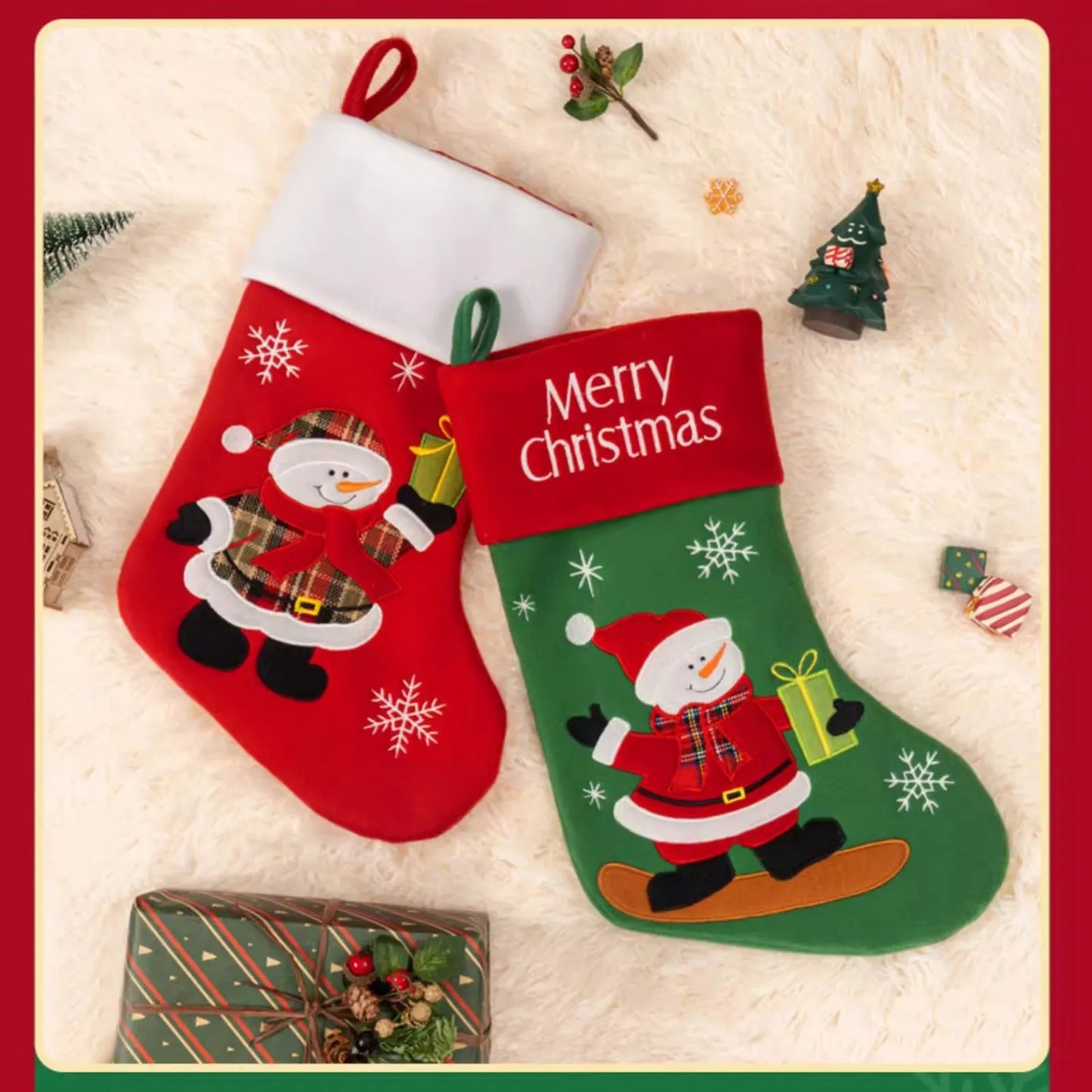 Christmas Home Decorations Candy Gift Bag Christmas Stocking Sock Christmas Ornament Christmas Stocking Xmas Tree Hanging Decor