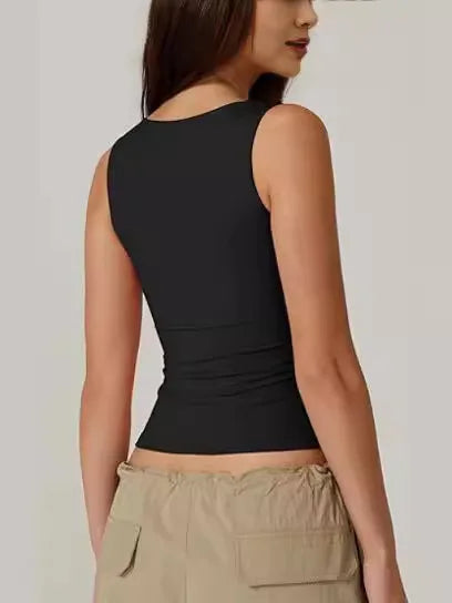 Women's Tank Tops Summer Knit Camisole for Women Sleeveless Slim Fit Yoga Shirts Vest Female Casual Basic Tops Blouse