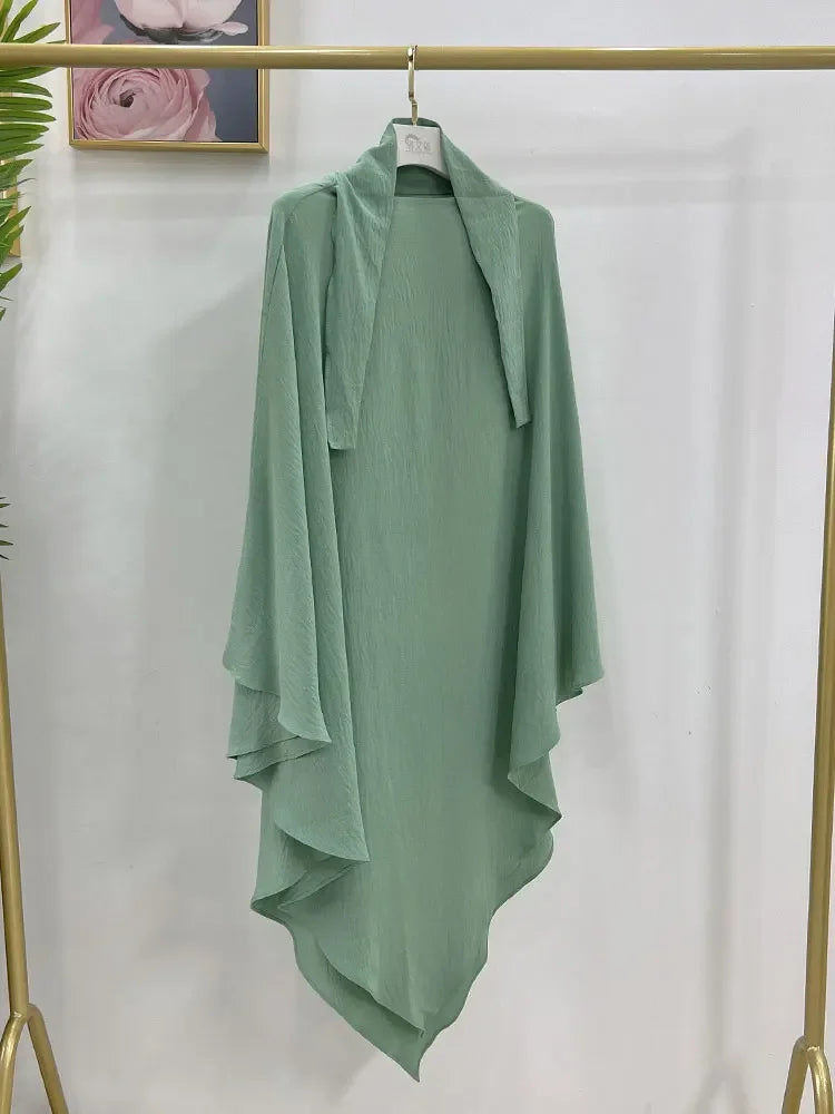 Eid Muslim Long Khimar Prayer Hijab for Women Ramadan Wrap Overhead Prayer Scarf  Islamic Dubai Saudi Niqab Headscarf 2024
