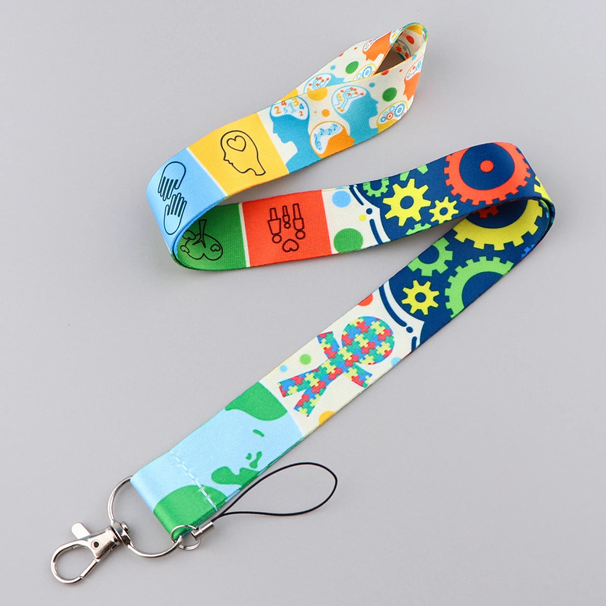 Autism Awareness Puzzle Mobile Phone Neck Strap ID Card Rope Lanyards For Card USB Badge Gym Holder Key Chain Camera Rope
