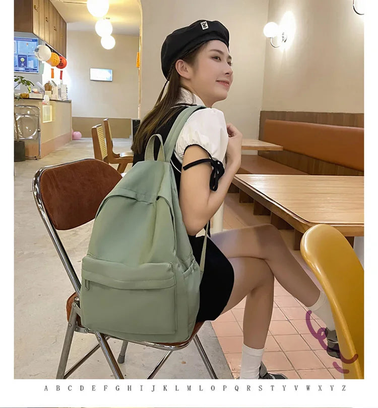 Fashion Canvas Backpack for Women Anti-theft School Shoulder Bag for Teenage Girls New Style Female School Backpack