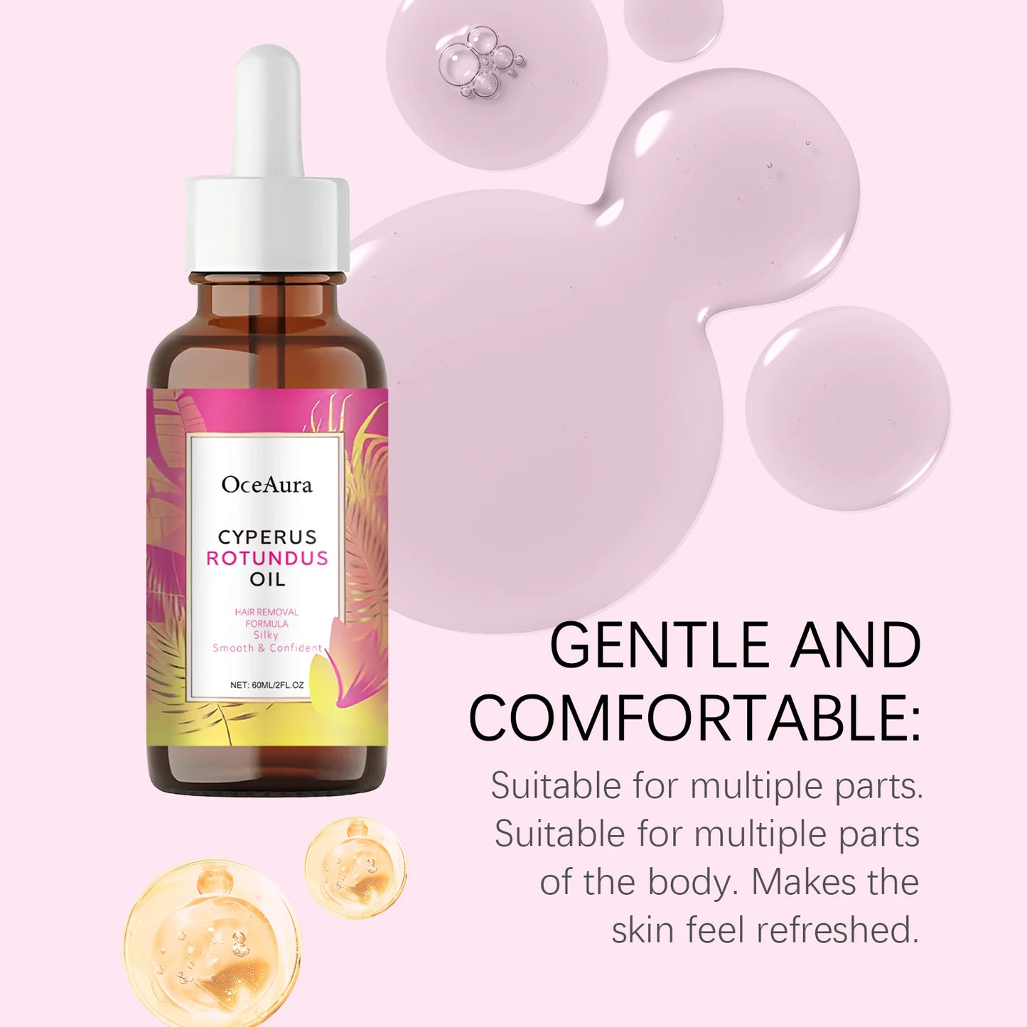 Cyperus Rotundus Oil for Hair Removal Moisturizing Soothing Skin Dryness Shrinks Pores Reducing Body Hair Growth After Shave Oil