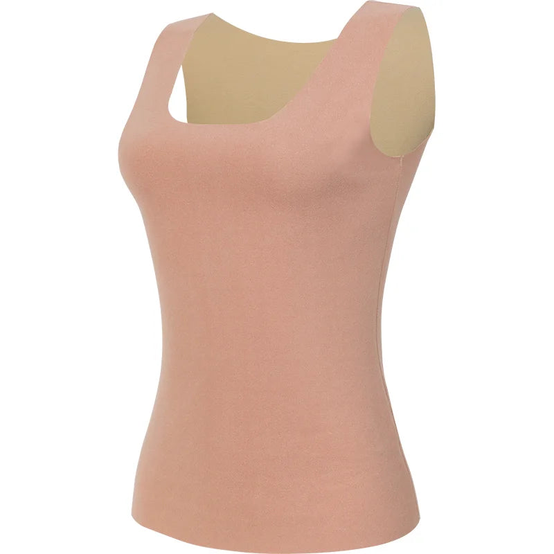 Women's Thermal Vest Double-Layer Thickened Tank Top Keep Warm Outer Wear Shirt Heating Inner Soft Bottoming Sleeveless Top