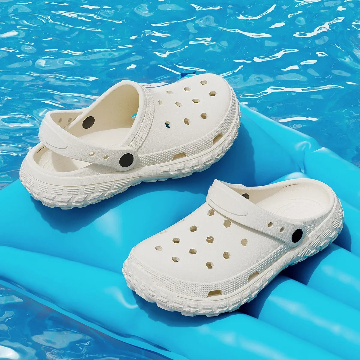 2026 Women and Men's Hole Shoes Summer Non-Slip Outdoor Sandals Closed Toe Shit Feeling Beach Slippers Thick Bottom Soft Bottom