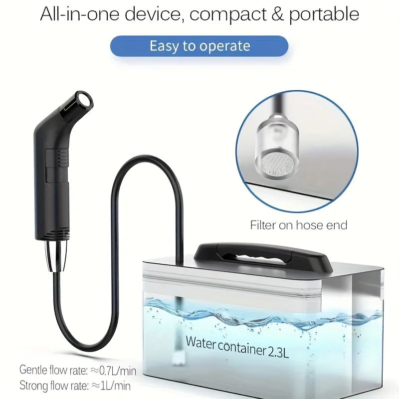 A Very Useful Portable Electric Bidet Sprayer with 2-Level Pressure Adjustment, Handheld Sprayer for Personal Hygiene - Rechargeable, with a Water Tank - Ideal for Travel, Camping, and Daily Use