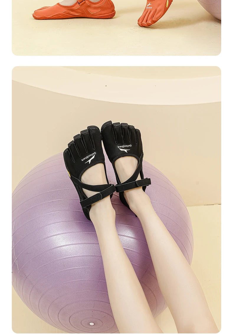 Non-Slip Five Toe Shoes for Women, GallonShark Flexible Barefoot Footwear with Strap for Dance & Gym