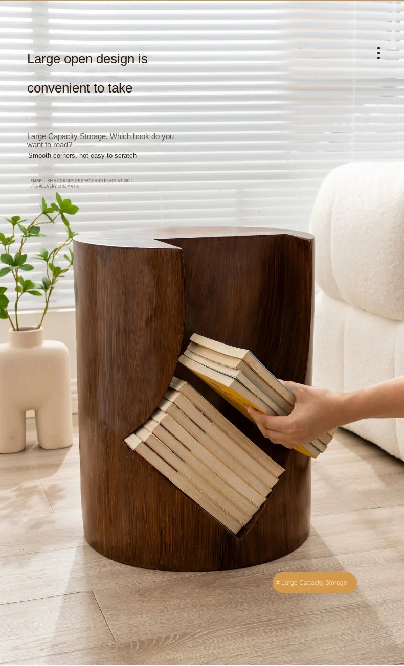 Scandinavian Shoe Bench Simple Creative Stump Side Table Storage Short Bookcase Wabi-sabi Tea Table Net Red Floor Corner Table
