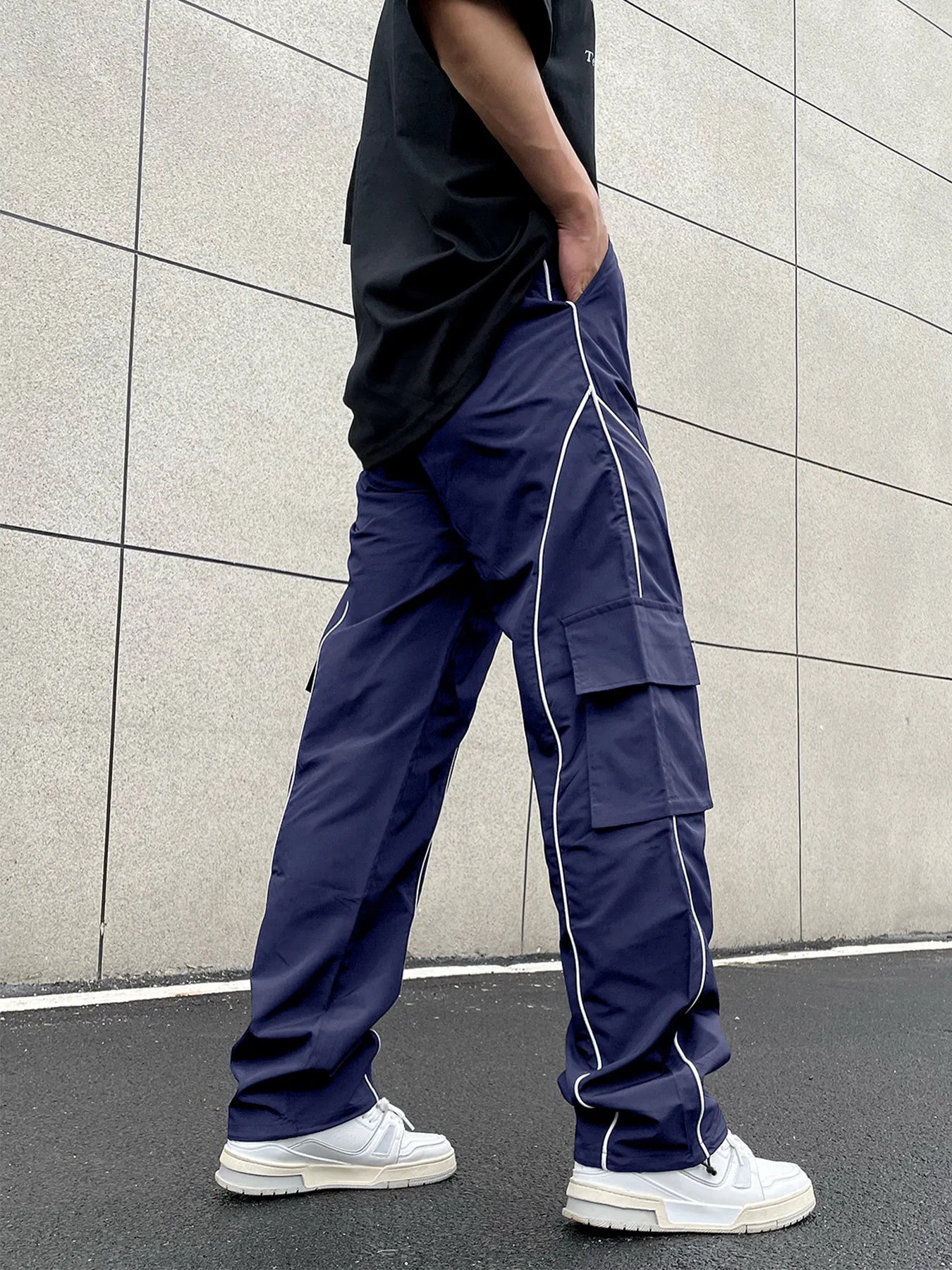 European and American Workwear Pants Men Summer New American Trendy Brand Fashion Loose Fit Casual Trousers