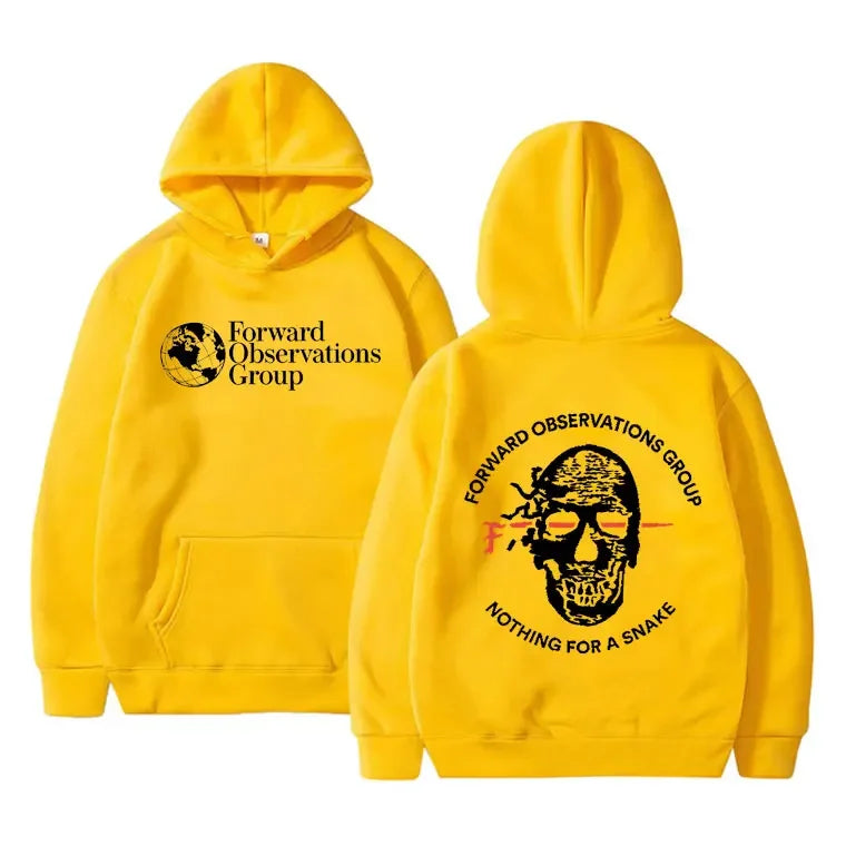 Forward Observations Group Nothing for A Snake FOG Graphic Hoodie Men Women Gothic Skeleton Vintage  Hoodies Streetwear