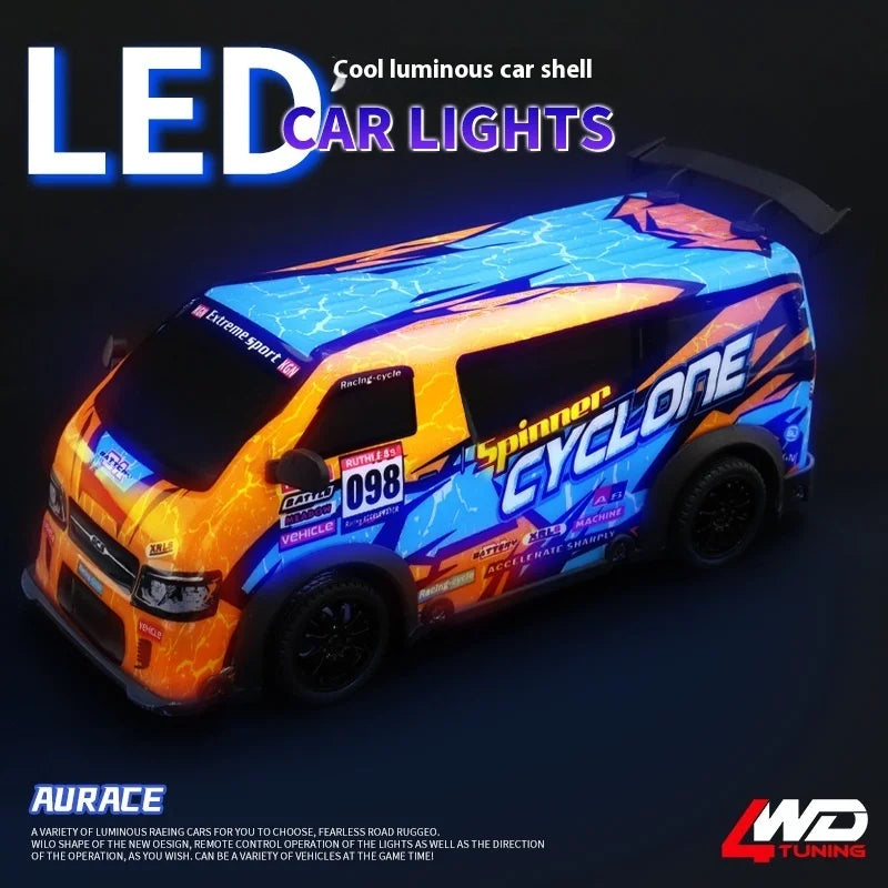 Rc Car 1:24 High-Speed Drift Minivan Cool Lighting Four-Wheel Drive Off-Road Competitive Model Electric Remote Control Car