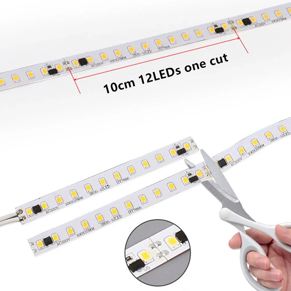 LED Strip Lights 220V 2835 1 20 30 meter 120LED/m 240LED/m Nature Warm White AC 220V Waterproof LED Strips 100 ft Outdoor Light