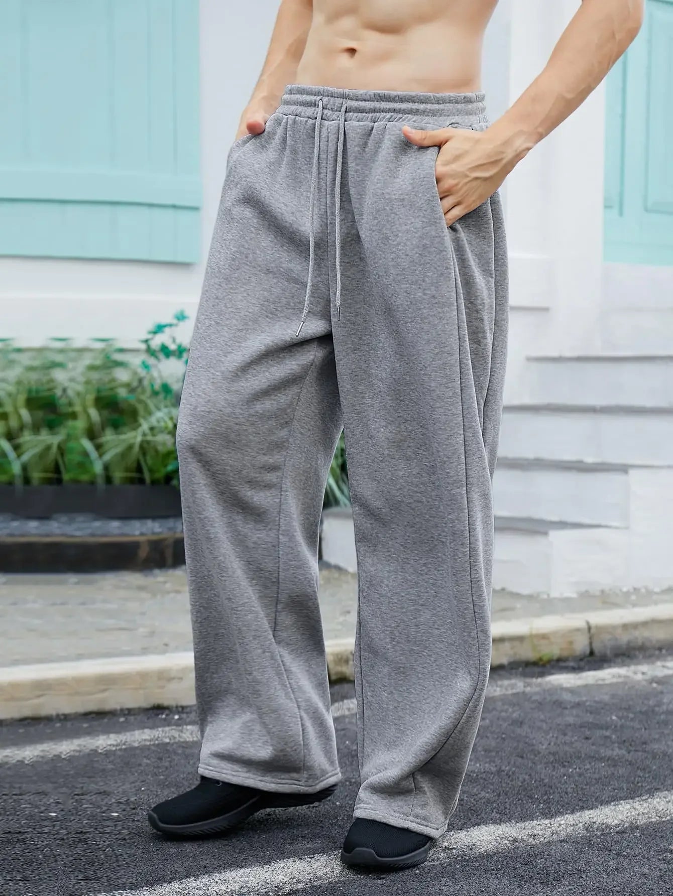2025 New Korean style Sweatpants Sport Pants Men Running Pants Spring Summer Loose Casual Sweat Pants Straight Jogging Pants Men