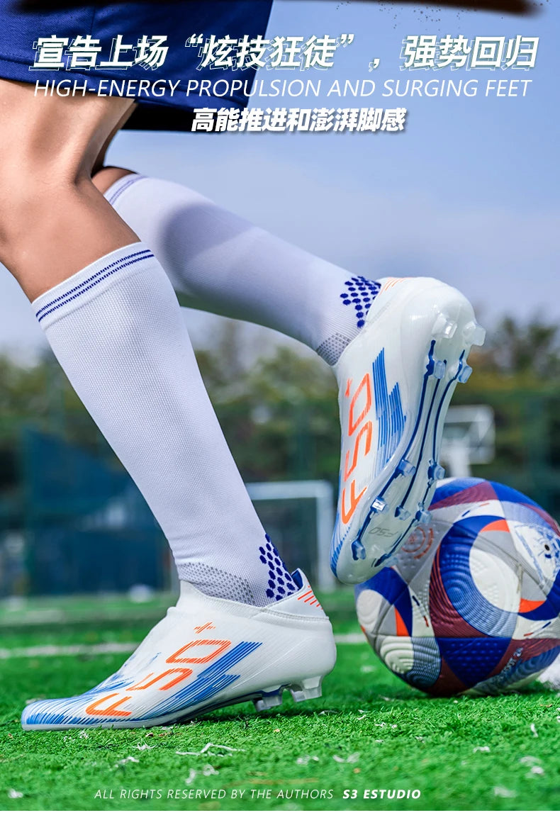 High Quality Mens Football Boots F50 Boys FG/TF Training Studded Fast Soccer Cleats Pro Non Slip Football Shoes for Man 35-45