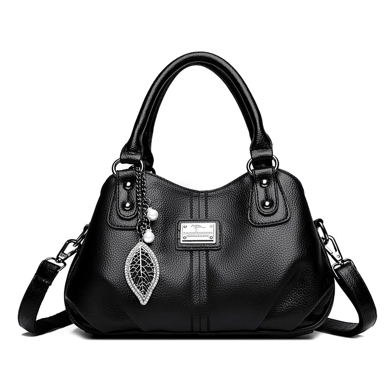 2024 New 3-layer Large Capacity Women Tote Bag Fashion Women's Trendy Shoulder Bags High Quality Soft Leather Female Handbag Sac