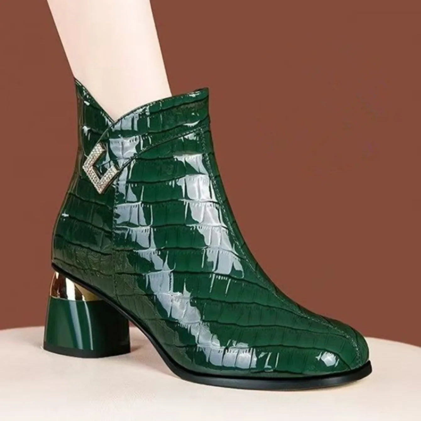 Women Ankle Boots Thick Heels Platform Short Boots Women Fashion Autumn Female Shoes Retro Belt Buckle Work Shoes Botas De Mujer