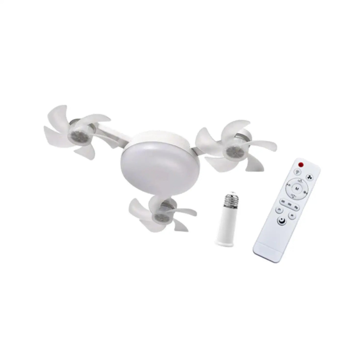 Ceiling Fan with Light and Remote Control with Extension Rod Modern 3 Colors Fixture for Garage Living Room Home Indoor Bedroom
