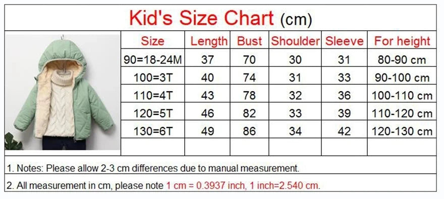 Winter Baby Kids Jacket For Girls Coats Lamb Wool Plus Velvet Thick Coats Toddler Children Outwear 1-6 Year Boys Cotton Jackets