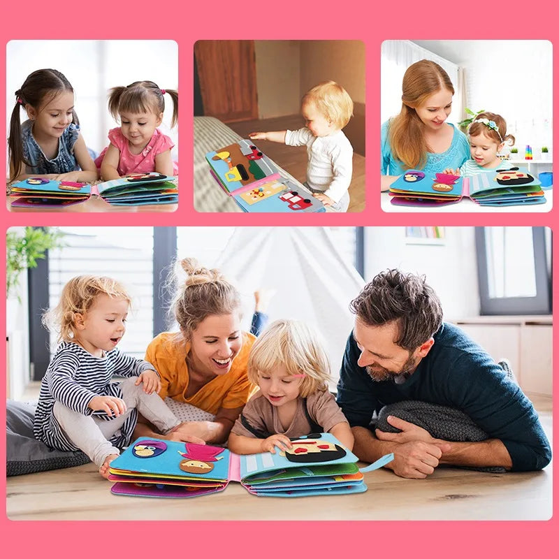 Baby Felt Quiet Books Busy Board Toddler Basic Life Skill Early Learning Education Toys Montessori Story Cloth Book For Boy Girl