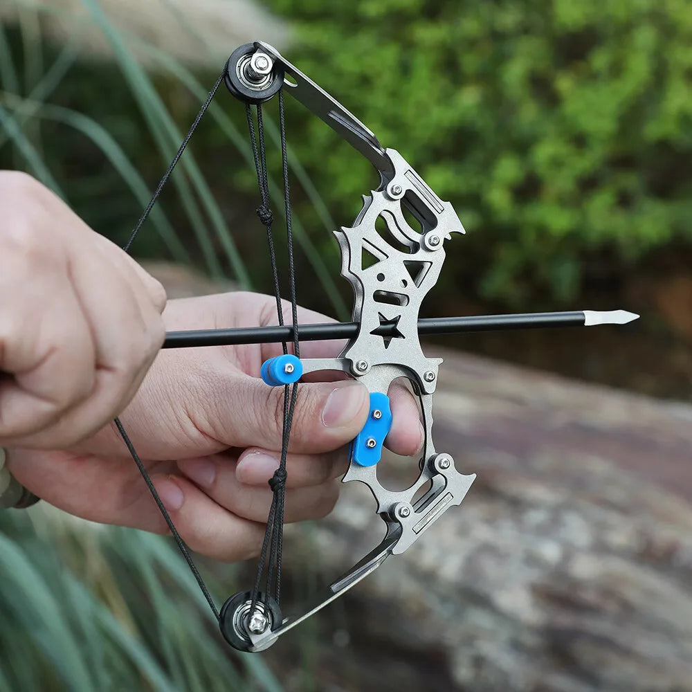 Archery 5.9'' 7.5" Mini Compound Bow and Arrows Set Pocket Bow Target Shooting Gift