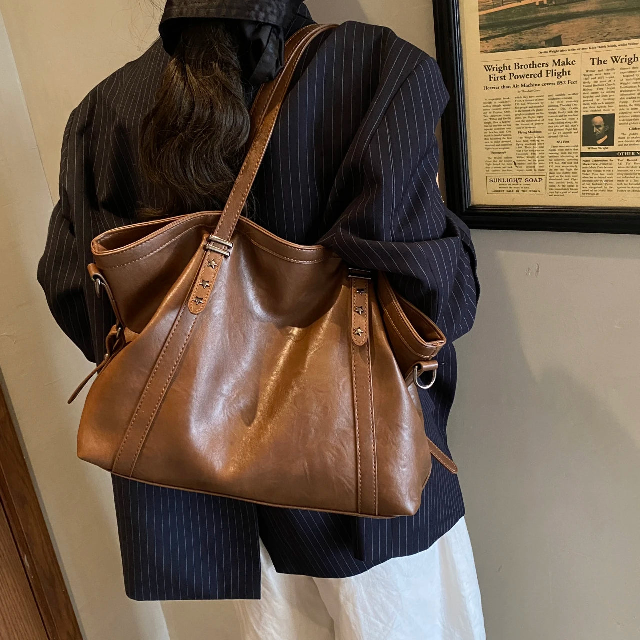 Women's Bag Large Capacity Shoulder Bags High Quality PU Leather Handbags and Purse Female Retro Tote Bags sac a main femme
