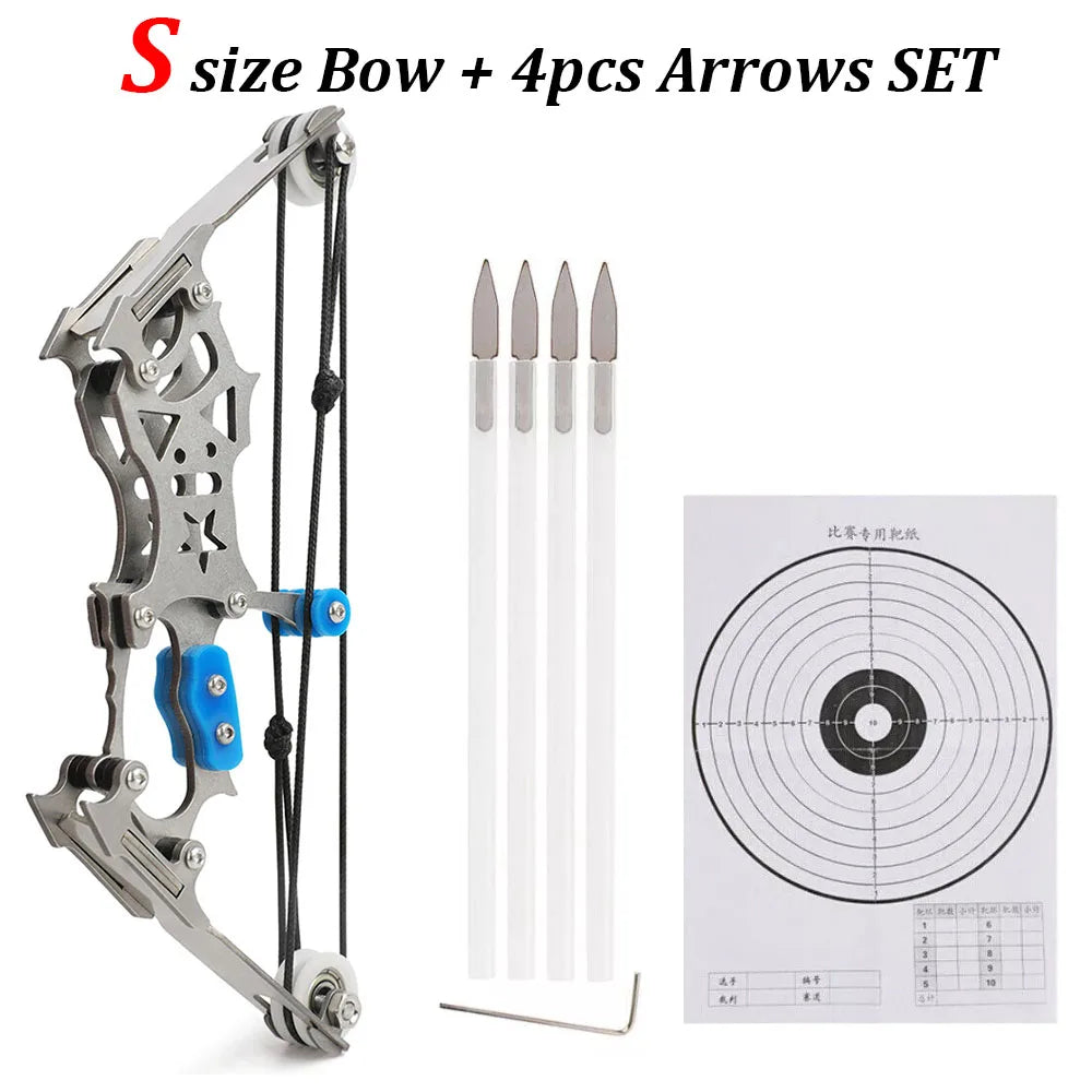 Archery 5.9'' 7.5" Mini Compound Bow and Arrows Set Pocket Bow Target Shooting Gift