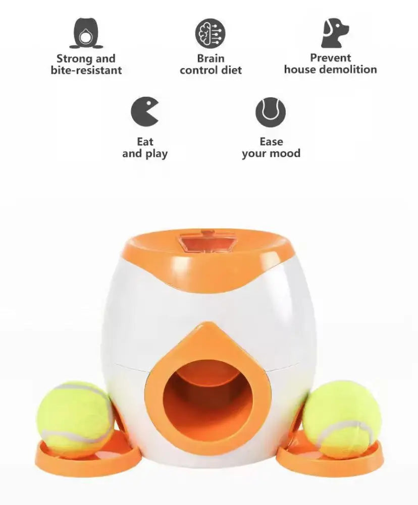 Grey Pet Tennis Dispenser Training Machine Reward Machine Dog Snack Machine Pitching Device Interactive Fun Dog Toy