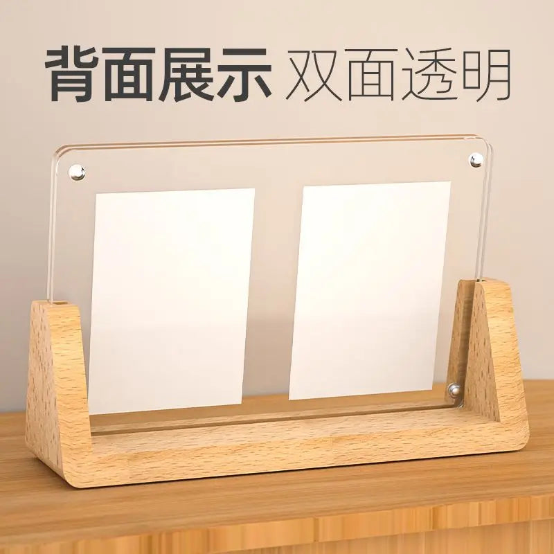 Rustic Wooden Photo Frames with Walnut Wood Base and High Definition Break Free Acrylic Covers for Tabletop or Desktop Display