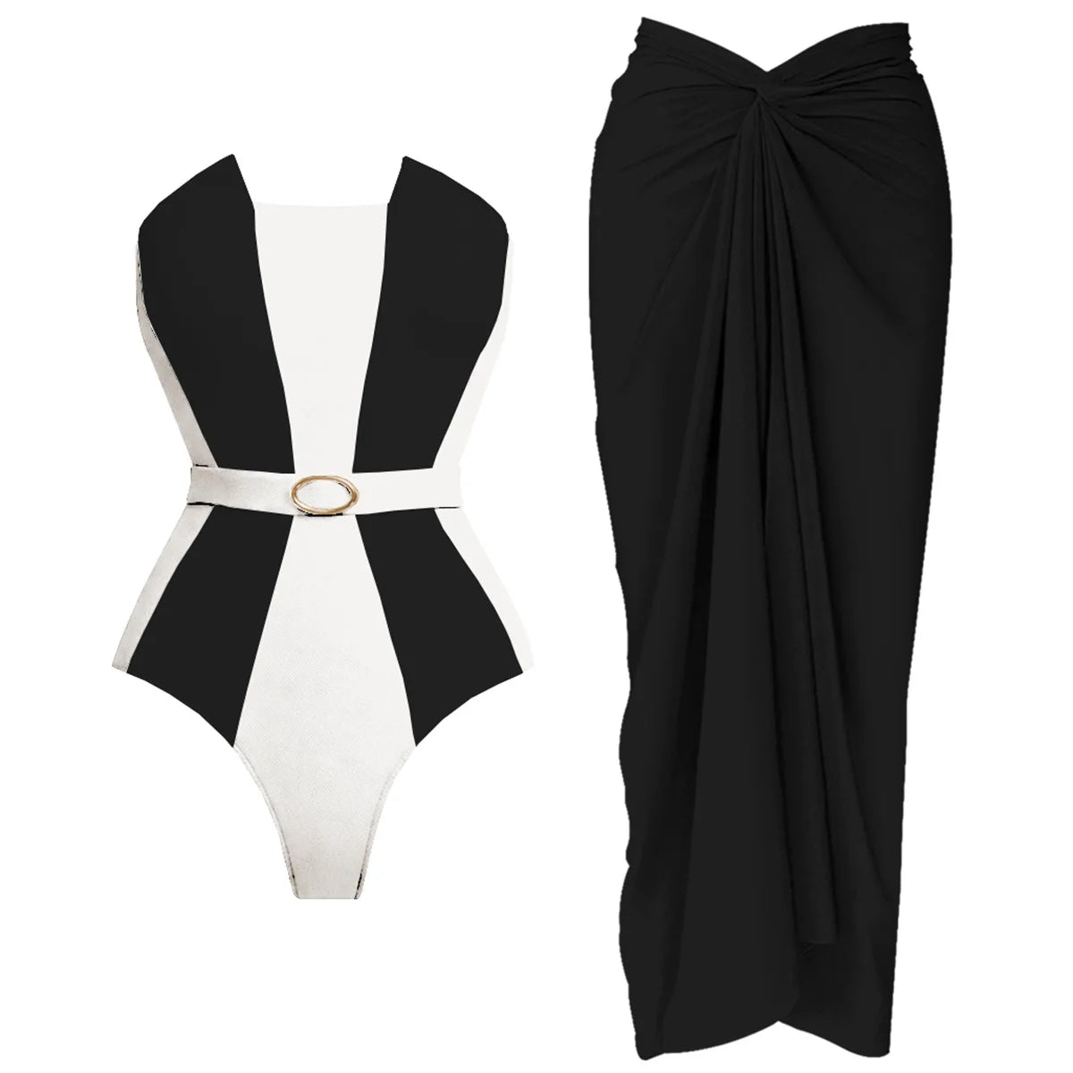 Patchwork Swimsuit 2026 Bandeau Biquini Sexy Bikini Women Swimwear Push Up Swim Suits Female Black White Bathingsuit Beachwear