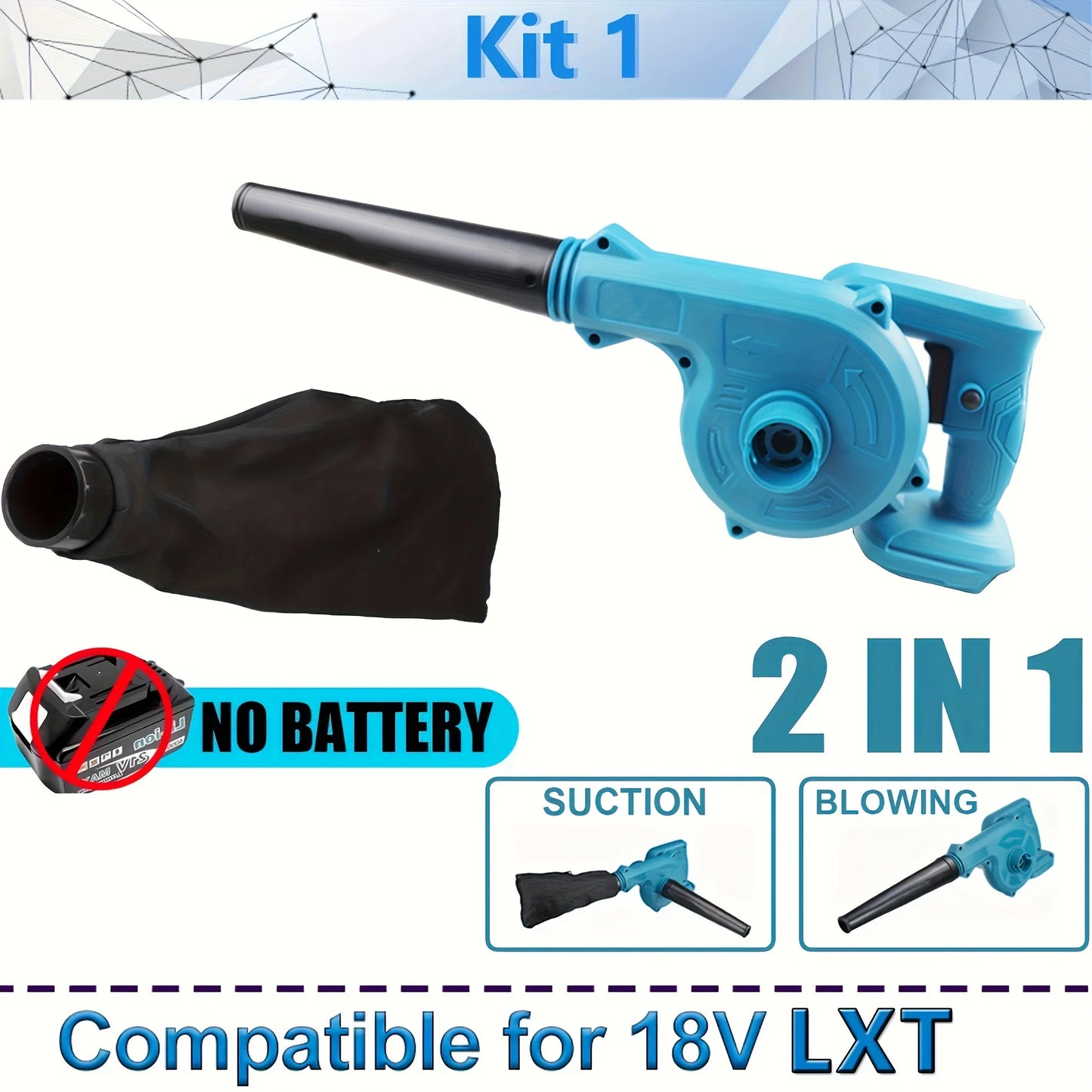 Cordless Leaf Blower Electric Air Blower Cordless Garden Tools For 18V Makita Lithium Battery 2 In 1 Handheld Dust Removal Fan