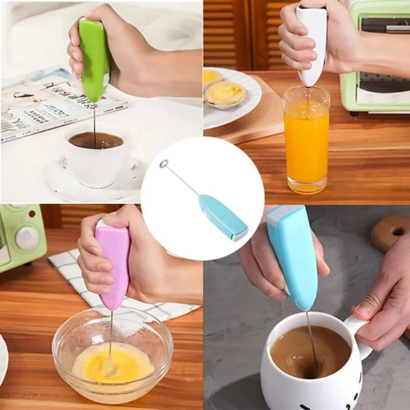 1 PCS Milk Frother Handheld Mixer Foamer Coffee Maker Egg Beater Cappuccino Stirrer Mini Portable Blender Kitchen Whisk Tool