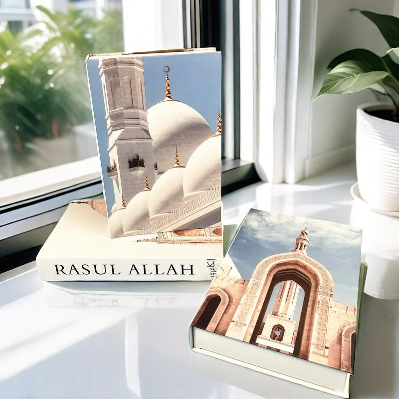 Islamic Luxury Fake Book Decorative Books Storage Box Coffee Table Interior Decoration Kaaba Mosque Muslims Bedroom Home Decor