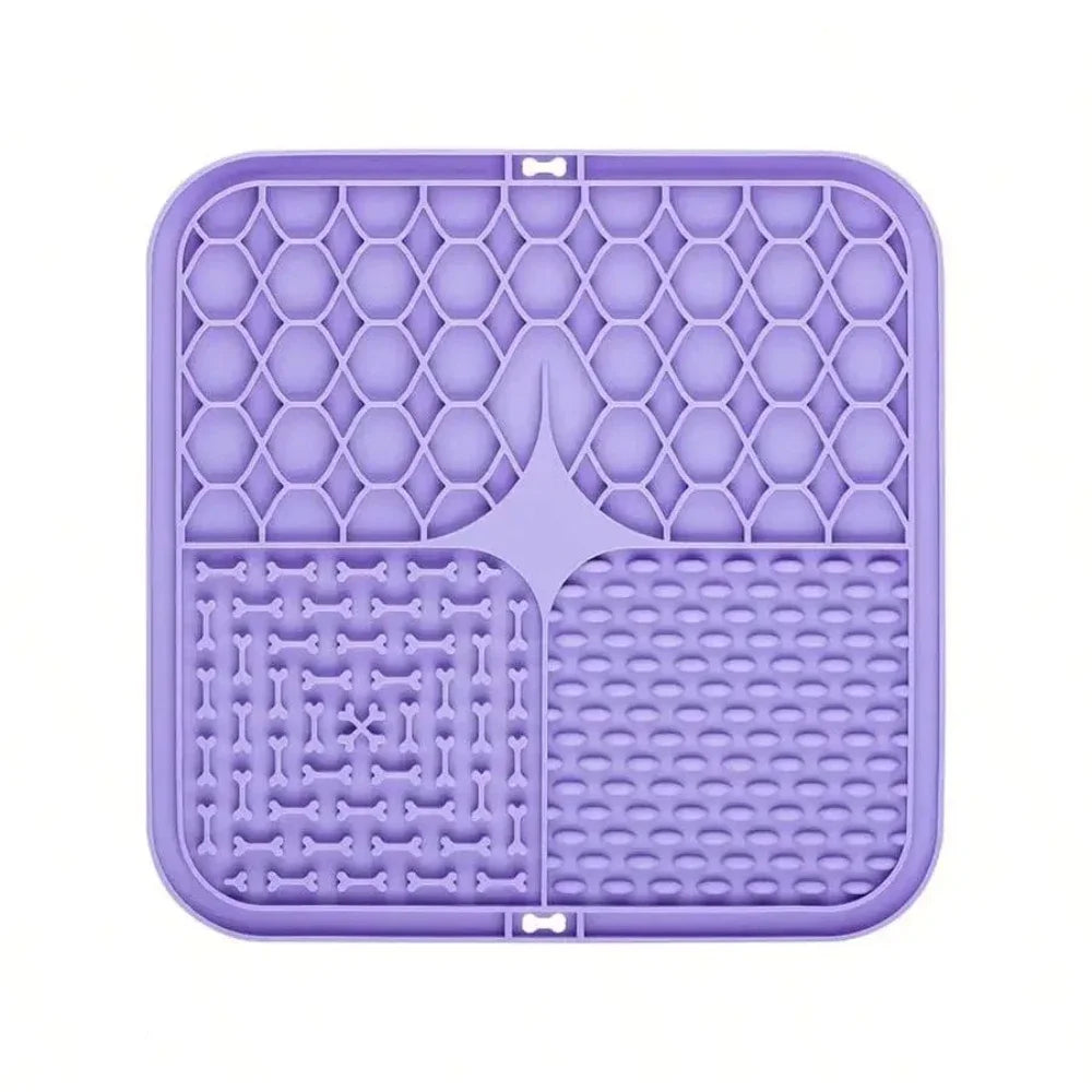 Pet Licking Plate, Slow Food Plate, Silicone Pet Slow Food Tableware Bowl, Suction Cup, Dog Licking Pad,Dog Cat Brush