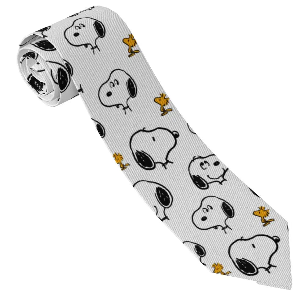 Snoopys & Woodstock Smile Giggle Laugh Neckties Silk 8 cm Neck Tie for Mens Shirt Accessories Cravat Wedding Accessories Office
