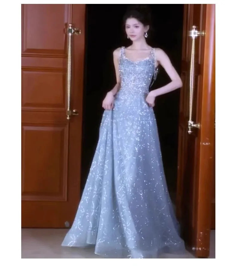 Stunning Bridal Gown Women's Fashion Evening Dress Graduation Engagement Party Heavy Embroidery Beautiful Elegant New Bride D...