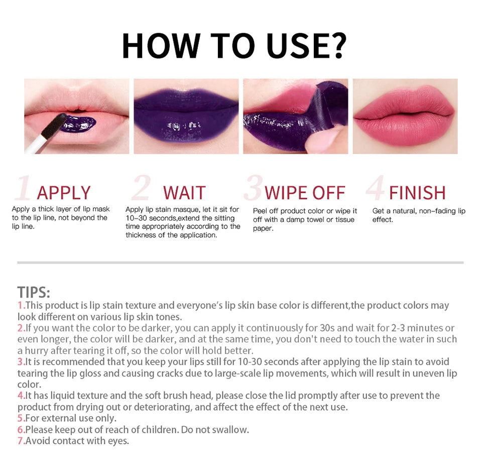 Long Lasting Lip Inks Korean Matte Lip Tint Peel Off Matte Tick for Lips Stick Free Shipping Liquid Lipstick Waterproof Makeup