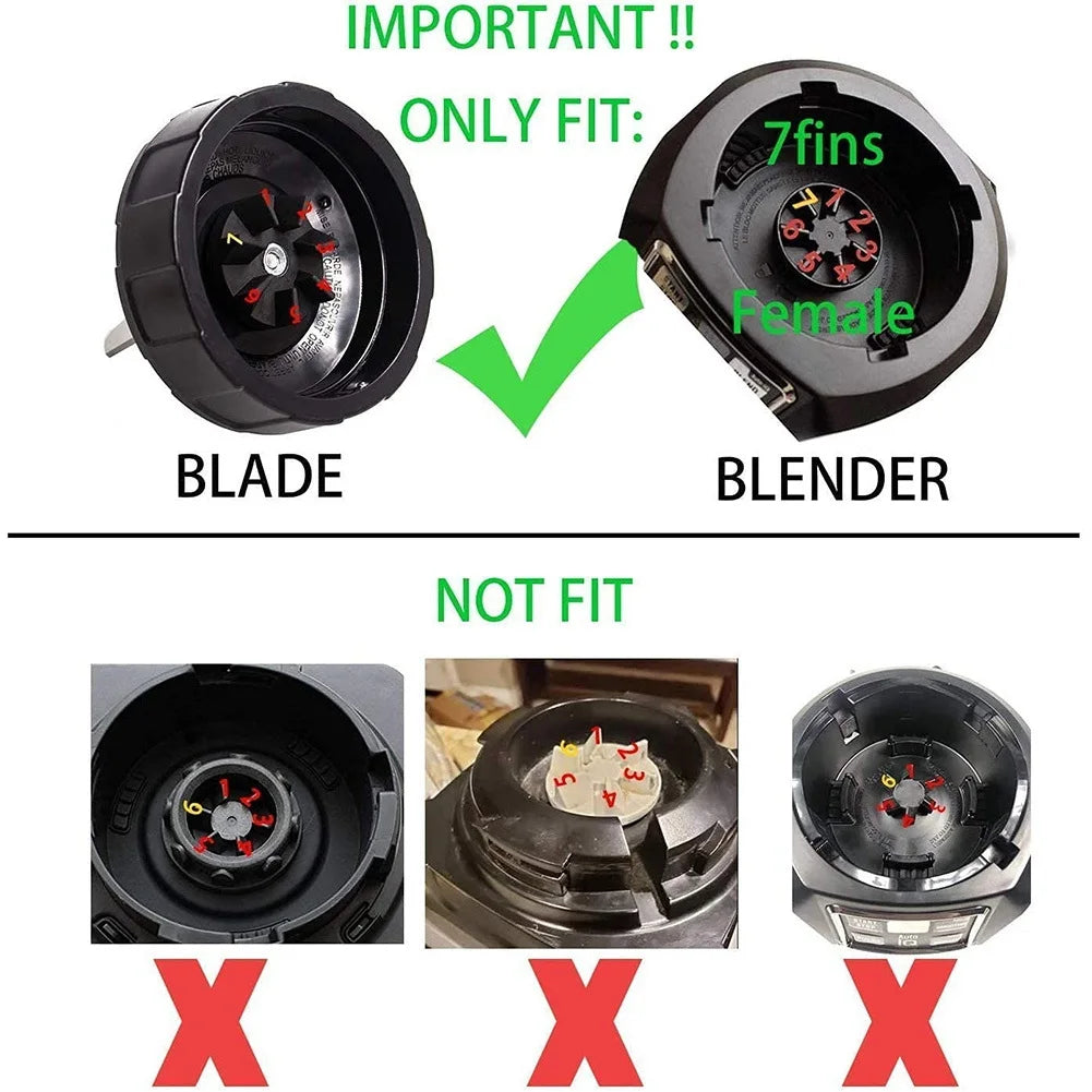 B58B-7 Fins Blender Blade Replacement Compatible For Nutri Ninja BL450 Auto IQ Pro Cups For Ninja Blender Replacement Parts