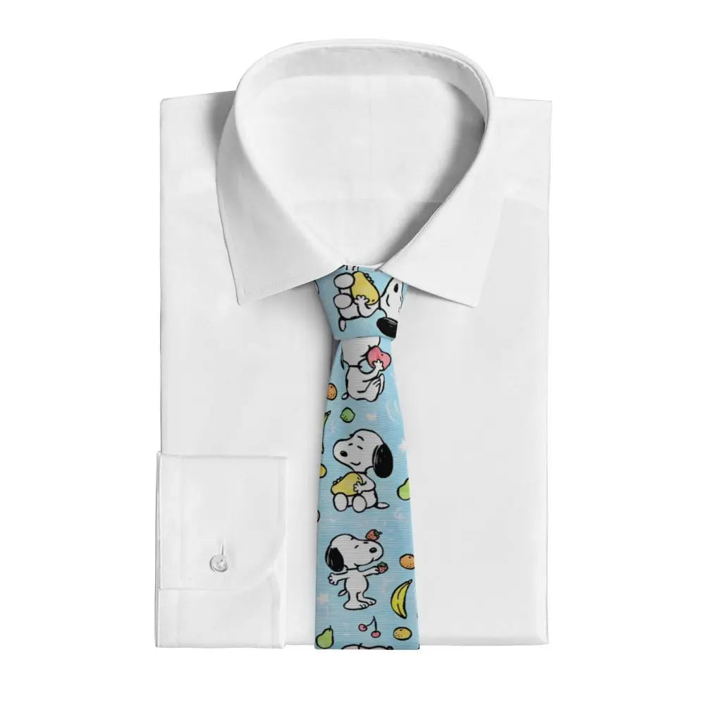 Snoopys & Woodstock Smile Giggle Laugh Neckties Silk 8 cm Neck Tie for Mens Shirt Accessories Cravat Wedding Accessories Office