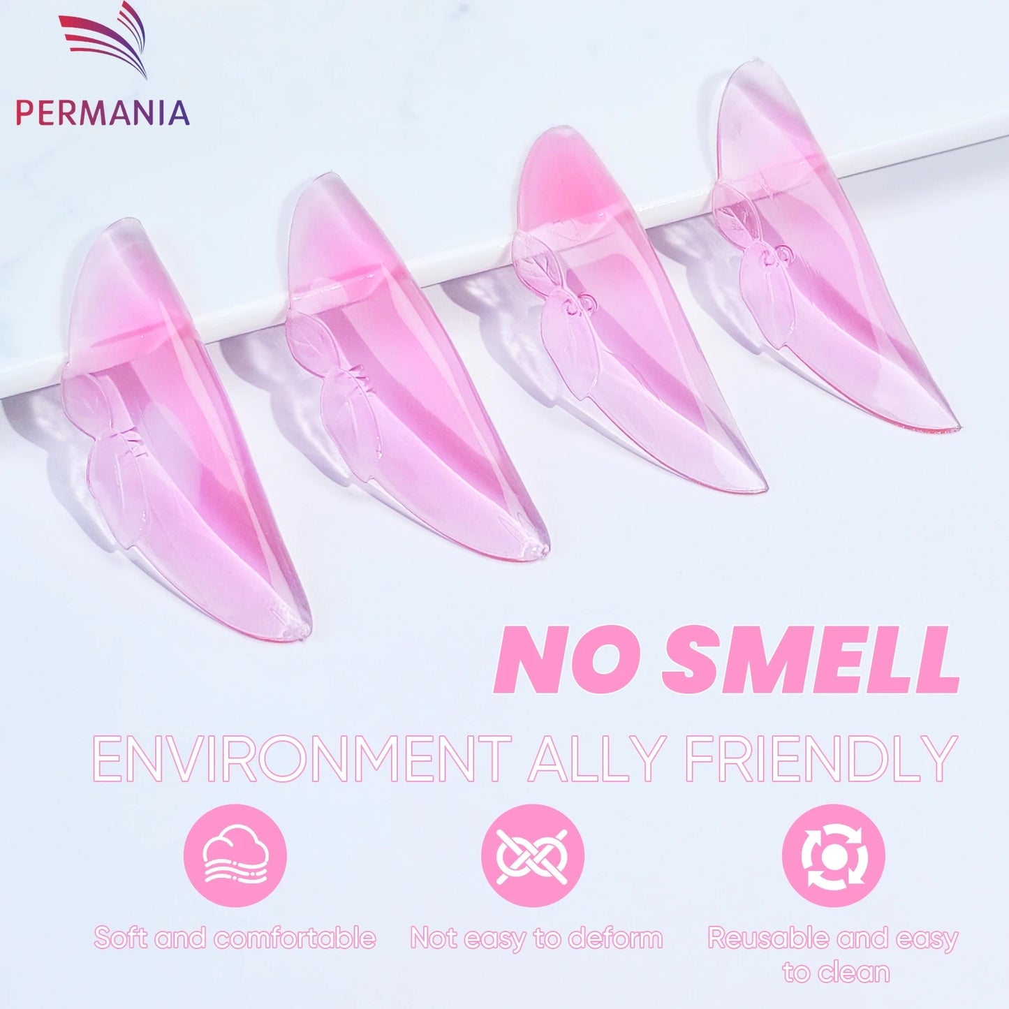 PERMANIA 2 Pairs C Curl Silicone Eyelash Perm Pads Sticky Lashes Rod Shield Lifting 3D Eyelash Curler Accessories Makeup Tool
