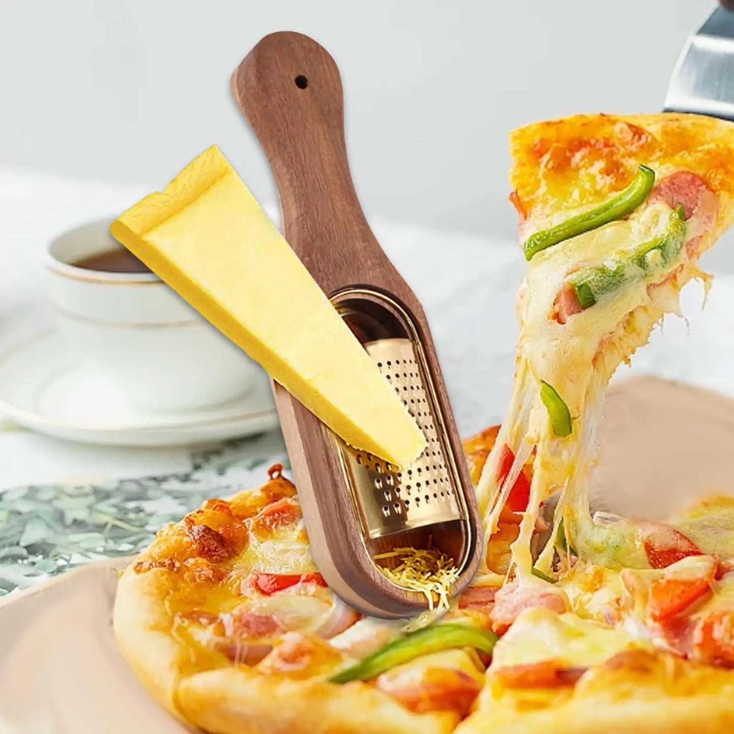 Cheese Grater with Container,Kitchen Handheld Cheese Spoon Grater, Kitchen