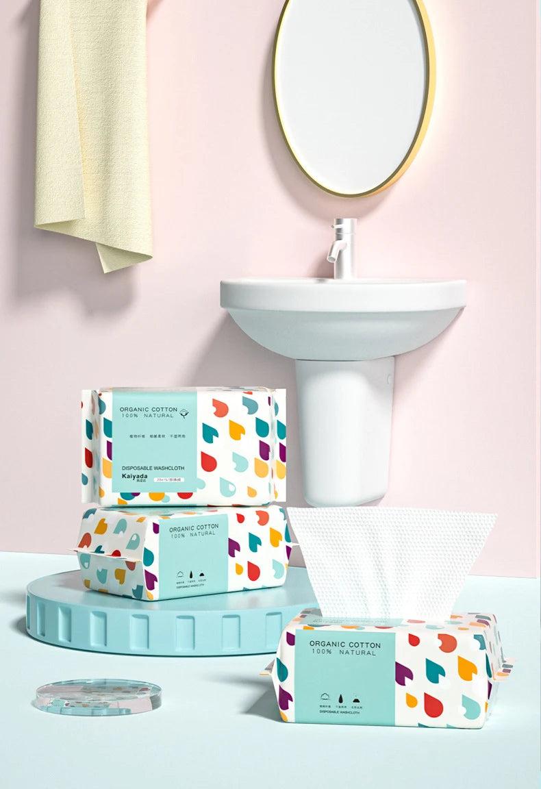 100PCS Disposable Thick 100% Cotton Face Towel Make Up Soft Removing Wipes Dry Cleanser Towelettes For Skin Care