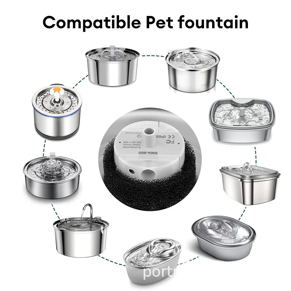 DC5V/1A USB Water Pump DIY Water Dispenser Fountain Filter LED Replacement Pump Stainless Steel Water Fountain Pump Filter