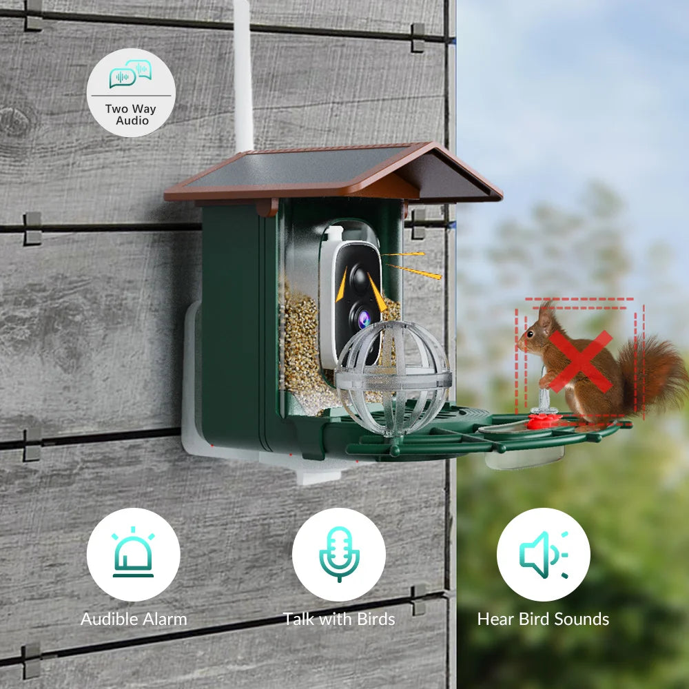 3MP Smart Bird Feeder Camera WiFi Two Way Audio Bird Identification Night Vision PIR Motion Detection For Bird Outdoor Watching